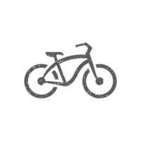 niedrig Fahrer Fahrrad Symbol im Grunge Textur Vektor Illustration