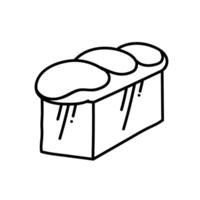 Süss Brot Laib Symbol. Hand gezeichnet Vektor Illustration.