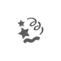 Konfetti Symbol im Grunge Textur Vektor Illustration