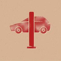 Auto Rampen Symbole Halbton Stil Automobil mit Grunge Hintergrund Vektor Illustration