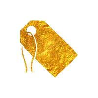 hand dragen försäljning märka ikon i guld folie textur vektor illustration