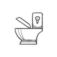 Toilette Symbol im skizzieren. Badezimmer Wandschrank sauber Hygiene. Vektor Illustration.