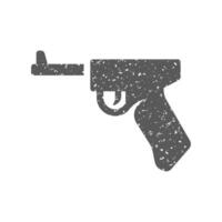 hand pistol ikon i grunge textur vektor illustration
