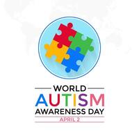 Vektor Illustration von Welt Autismus Bewusstsein Tag. Hände halten Puzzle Puzzle Herz Form. Gruß Karte, Banner Poster, Flyer und Hintergrund Design.