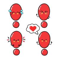 rolig söt utrop punkt tecken bunt uppsättning. vektor hand dragen klotter stil tecknad serie karaktär illustration ikon design. isolerat vit bakgrund. utrop punkt maskot samling