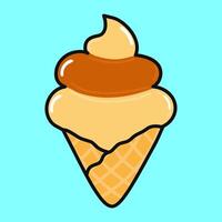 süß komisch Eis Creme. Vektor Hand gezeichnet Karikatur kawaii Charakter Illustration Symbol. isoliert auf Blau Hintergrund. Eis Sahne Charakter Konzept