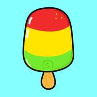 süß komisch Eis Creme. Vektor Hand gezeichnet Karikatur kawaii Charakter Illustration Symbol. isoliert auf Blau Hintergrund. Eis Sahne Charakter Konzept