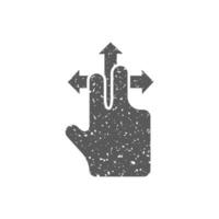 Finger Geste Symbol im Grunge Textur Vektor Illustration