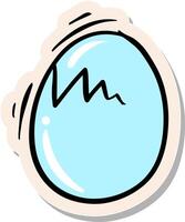 Hand gezeichnet knacken Ei im Aufkleber Stil Vektor Illustration