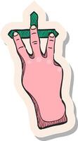 hand dragen klistermärke stil ikon pekplatta gest vektor