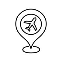 Stift Karte Flughafen Symbol Hand gezeichnet Vektor Illustration