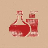 Aromatherapie Halbton Stil Symbol mit Grunge Hintergrund Vektor Illustration