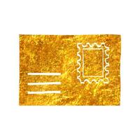 Hand gezeichnet Briefumschlag Symbol im Gold vereiteln Textur Vektor Illustration
