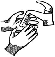 Hand waschen Zeichnung. Vektor Illustration