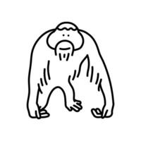 Orang-Utan Symbol Hand gezeichnet Vektor Illustration