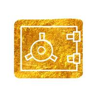 Hand gezeichnet sicher Box Symbol im Gold vereiteln Textur Vektor Illustration