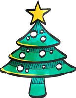 Weihnachten Baum Symbol im Farbe Zeichnung. vektor