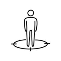 Karte Stehen Person Richtung Symbol Hand gezeichnet Vektor Illustration
