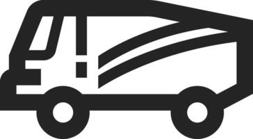 Rallye LKW Symbol im dick Gliederung Stil. schwarz und Weiß einfarbig Vektor Illustration