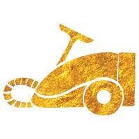 Hand gezeichnet Vakuum Reiniger Symbol im Gold vereiteln Textur Vektor Illustration