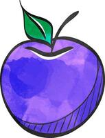 äpple ikon i Färg teckning. mat frukt friska livsstil diet ljuv skola mellanmål vektor