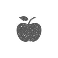 Apfel Symbol im Grunge Textur Vektor Illustration