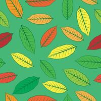 nahtlos Muster von Blätter im verschiedene Farben vektor