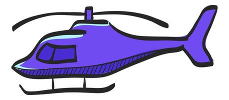 Hubschrauber Symbol im Hand gezeichnet Farbe Vektor Illustration