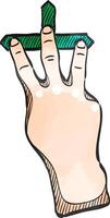 Finger Geste Symbol im Aquarell Stil. vektor