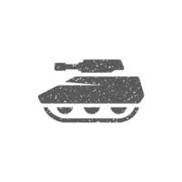 tank ikon i grunge textur vektor illustration