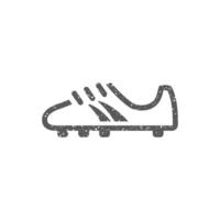 Fußball Schuh Symbol im Grunge Textur Vektor Illustration