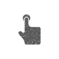 Finger Geste Symbol im Grunge Textur Vektor Illustration