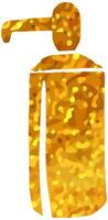 Flüssigkeit Flasche Symbol im Gold Textur. Hand gezeichnet Vektor Illustration