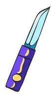 kniv ikon i hand dragen Färg vektor illustration