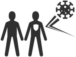 Herde Immunität Konzept Symbol im schwarz und Weiß vektor