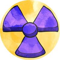 radioaktiv Symbol Symbol im Aquarell Stil. vektor