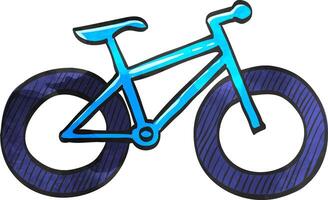 fett däck cykel ikon i Färg teckning. sport transport utforska distans uthållighet extrem terräng vektor