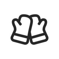matlagning handske ikon i tjock översikt stil. svart och vit svartvit vektor illustration.