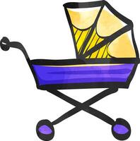 Baby Kinderwagen Symbol im Farbe Zeichnung. vektor