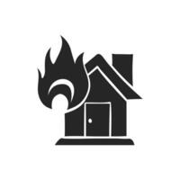 Hand gezeichnet Haus Feuer Vektor Illustration