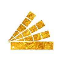 hand dragen Färg färgrutor ikon i guld folie textur vektor illustration