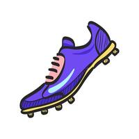 Fußball Schuh Symbol im Hand gezeichnet Farbe Vektor Illustration