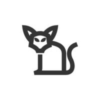 katt ikon i tjock översikt stil. svart och vit svartvit vektor illustration.