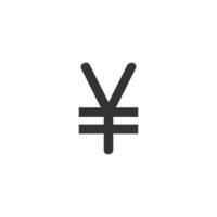 Japan Yen Symbol Symbol im dick Gliederung Stil. schwarz und Weiß einfarbig Vektor Illustration.