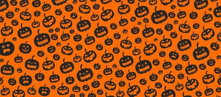 31 oktober Lycklig halloween mönster bakgrund design med pumpor. använda sig av till bakgrund, baner, plakat, fest inbjudan kort, bok omslag och affisch design mall. vektor