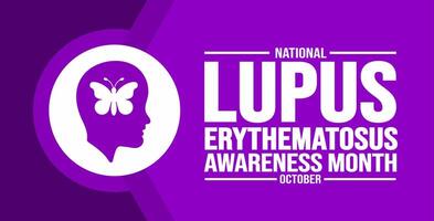 Oktober ist National Lupus Erythematodes Bewusstsein Monat Hintergrund Vorlage. Urlaub Konzept. Hintergrund, Banner, Plakat, Karte, und Poster Design Vorlage mit Text Inschrift und Standard Farbe. vektor