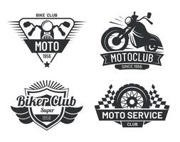 motorcykel märken av samling, moto cyklist klubb vektor