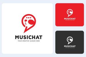 musik chatt logotyp design mall vektor