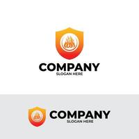 silhuett av brand skydda logotyp design vektor