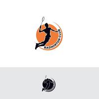 badminton spelare logotyp design inspiration vektor